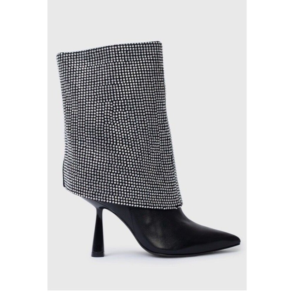 Black Suede Studio Cecille Ankle Embellished Rhinestones Boots new EU 42/US 10.5